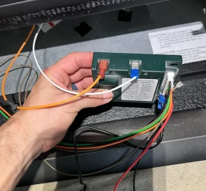 Gas fireplace control module replacement in Virginia Beach, VA, performed by Premier Chimney and Roofing to restore reliable operation and remote ignition functionality.