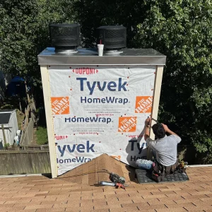 Hampton chimney flashing replacement with counter-flashing and sealant