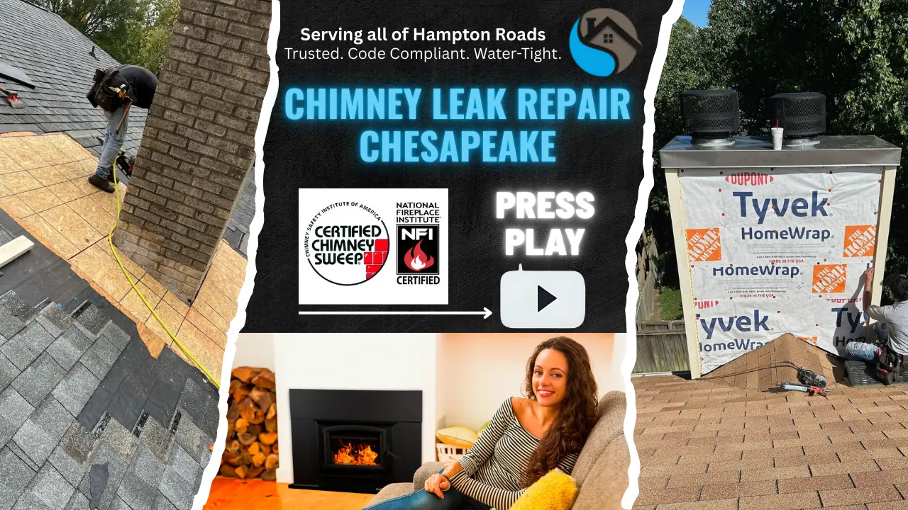 Chimney leak repair in Chesapeake with certified, water-tight solutions.