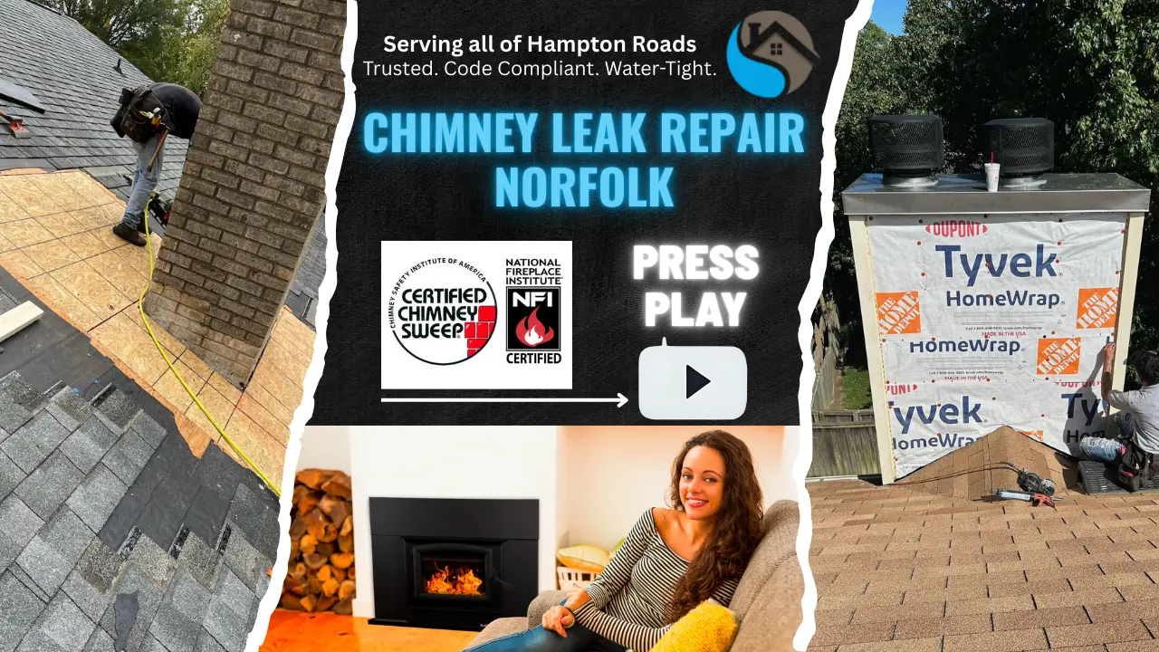 Chimney leak repair in Norfolk with certified, water-tight protection for homes.
