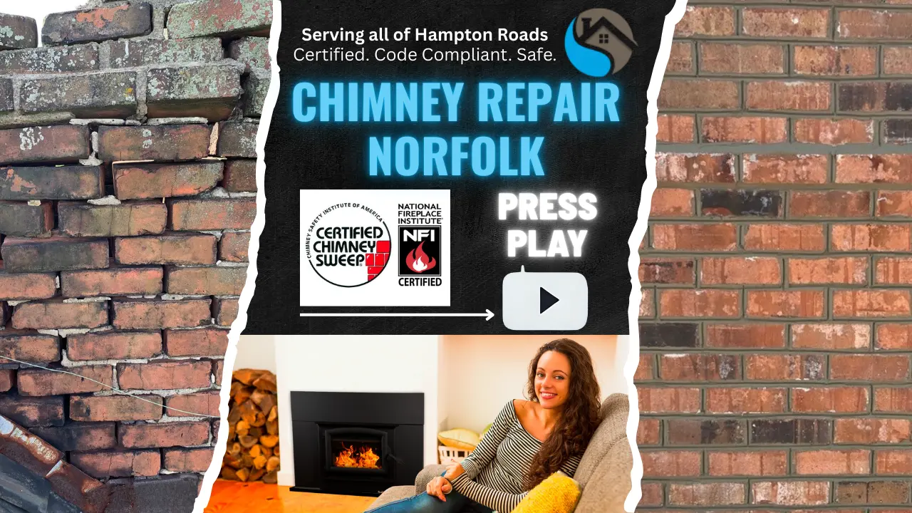 Chimney repair in Norfolk performed by certified experts ensuring fireplace safety.