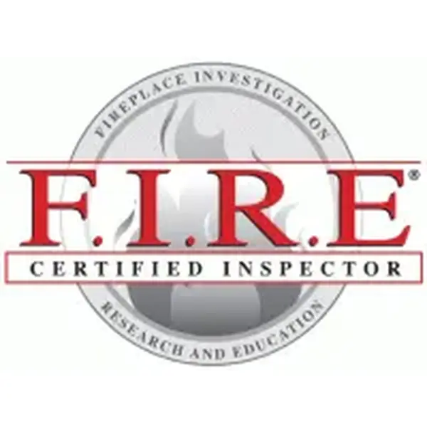 FIRE Certified Inspector certification badge for fireplace and chimney inspections by Premier Chimney and Roofing in Virginia Beach, VA